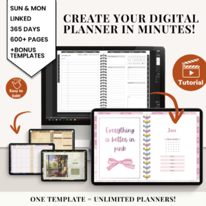 Full Year Digital Planner Template Kit