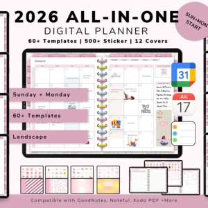 2026 Digital Life Planner - Pink